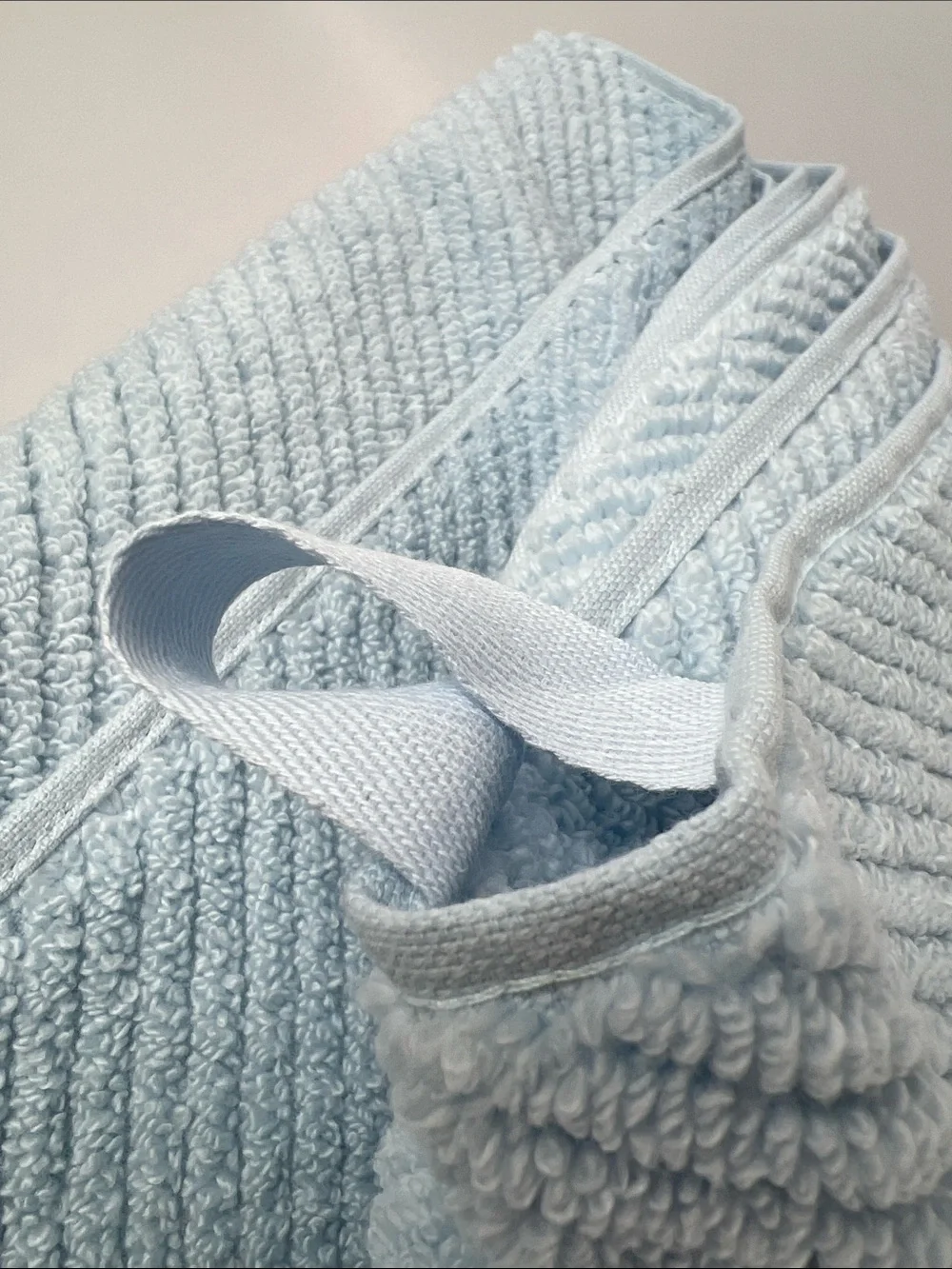 Kassa Spa Bath Towel Set Light Blue Soft Zero Twist Cotton Textured 2 Pc NEW
